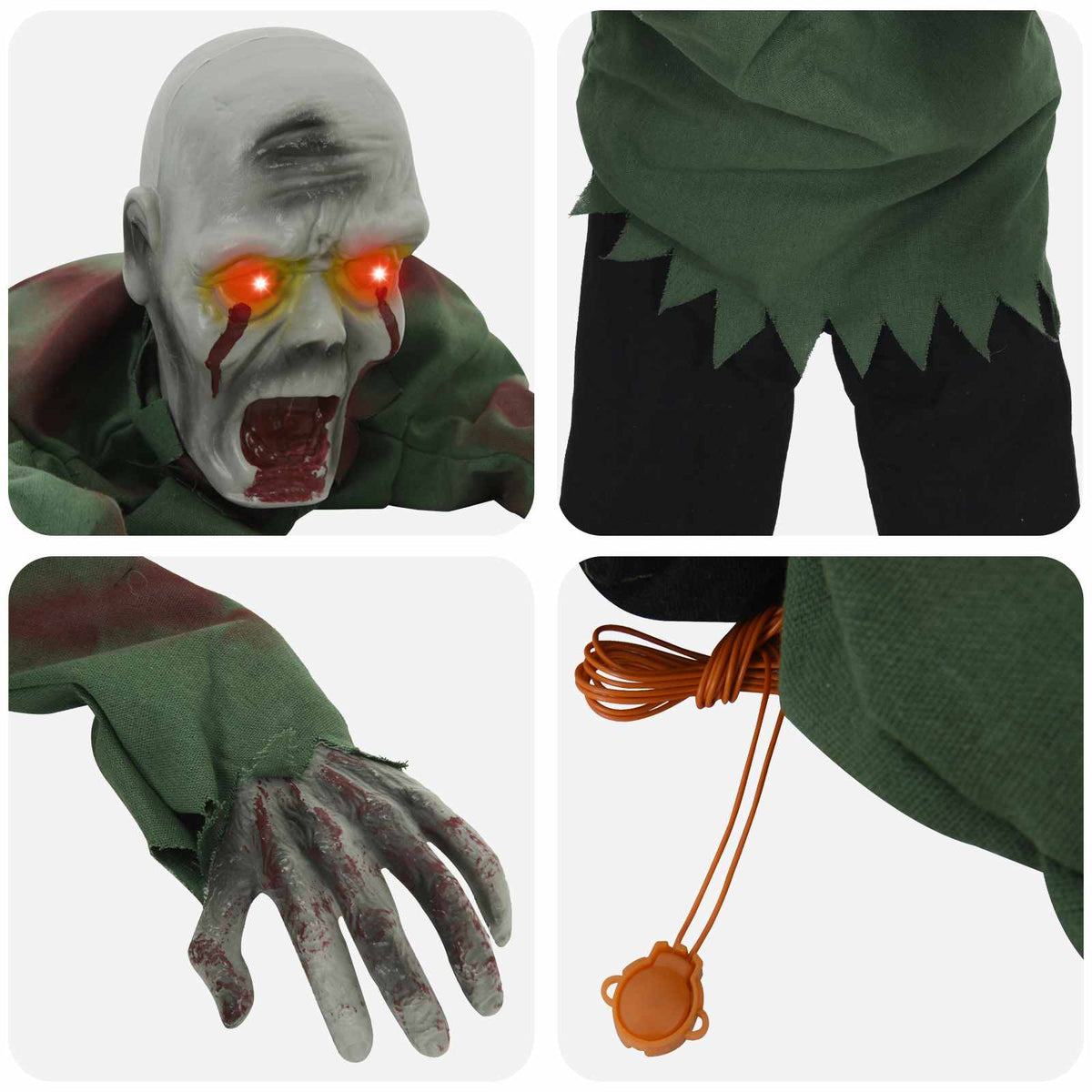 Halloween Kruipende Zombie SPOOKA Groen 110 x 50 x 21 cm