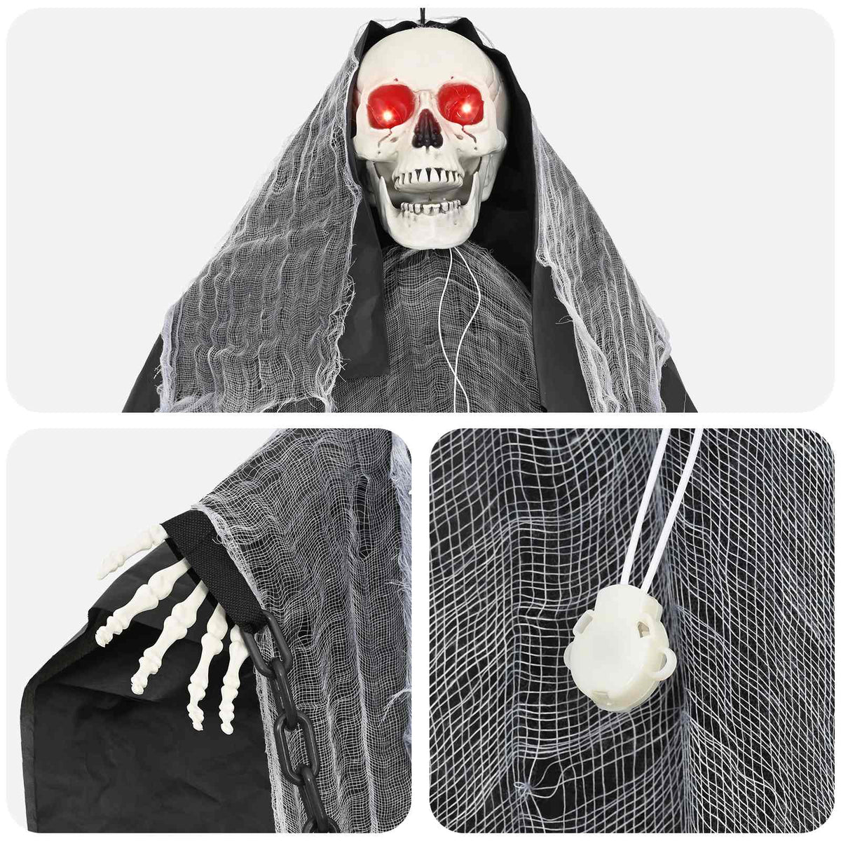 Hangende magere hein voor halloween SPOOKA Zwart 112 x 164 cm
