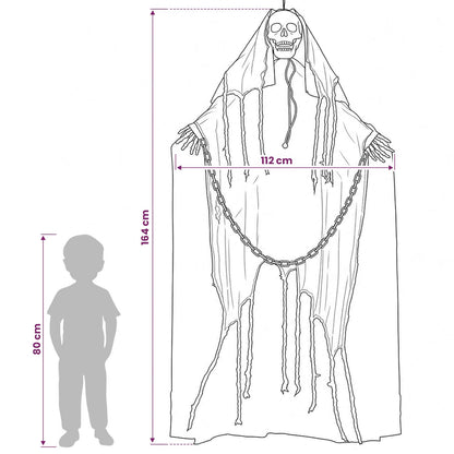 Hangende magere hein voor halloween SPOOKA Zwart 112 x 164 cm