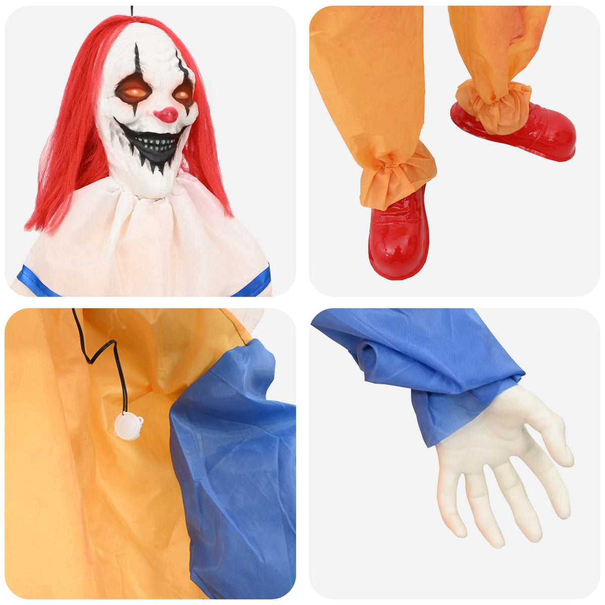 Enge clown halloween SPOOKA Geel en Blauw 126,5 x 180 cm