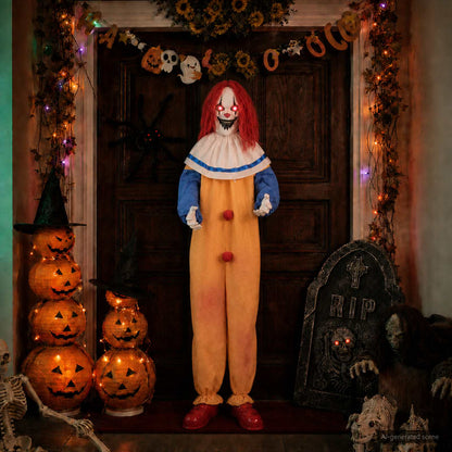 Enge clown halloween SPOOKA Geel en Blauw 126,5 x 180 cm