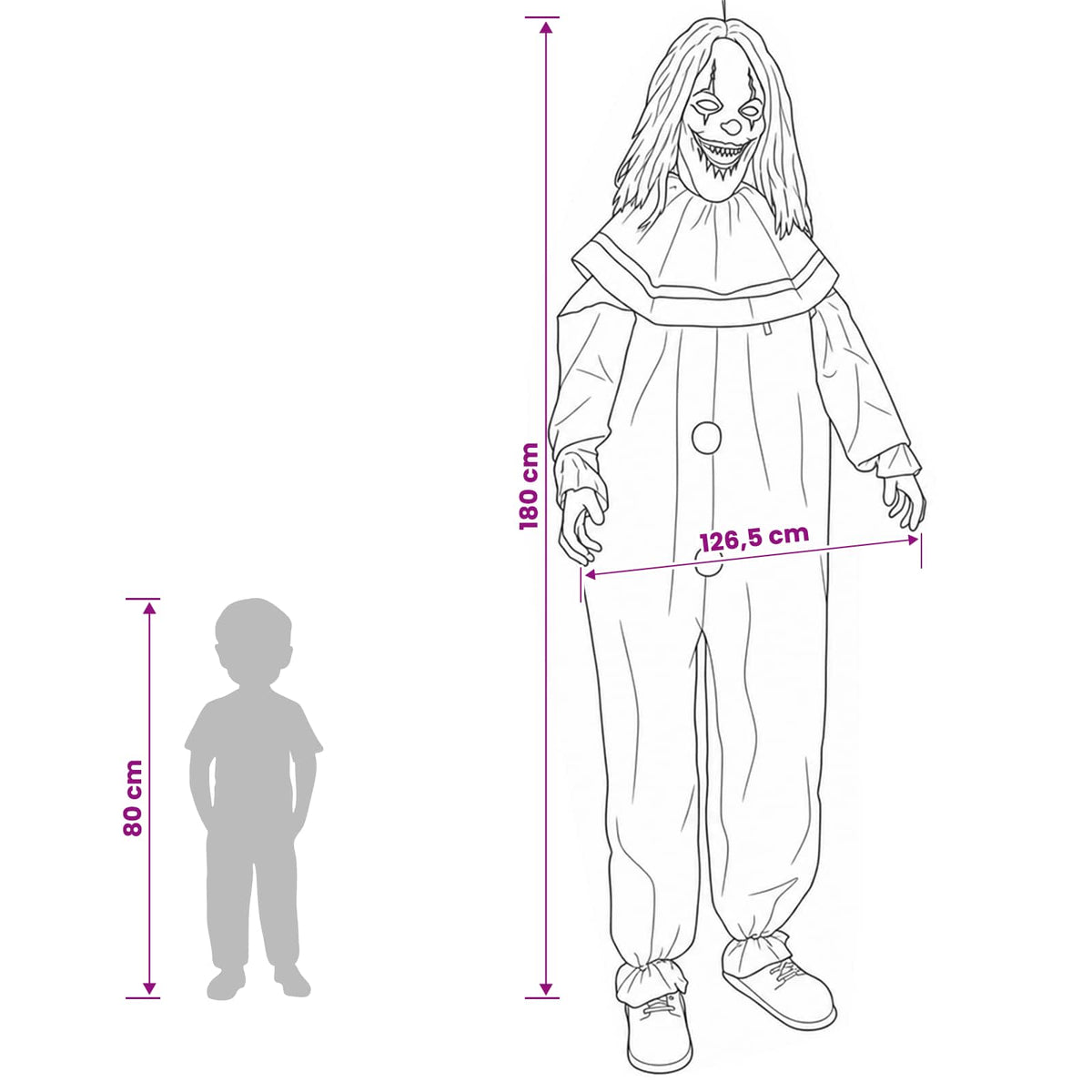 Enge clown halloween SPOOKA Geel en Blauw 126,5 x 180 cm