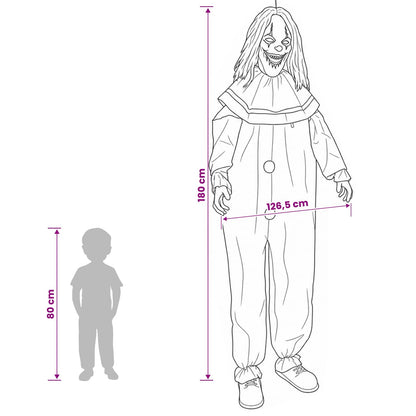 Enge clown halloween SPOOKA Geel en Blauw 126,5 x 180 cm