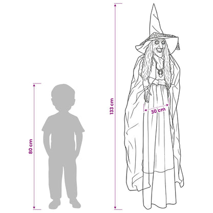 Halloween hangende heks SPOOKA Paars 30 x 133 cm