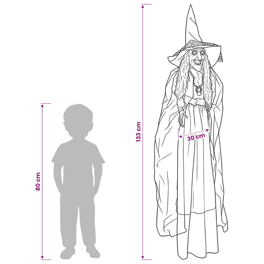 Halloween hangende heks SPOOKA Paars 30 x 133 cm