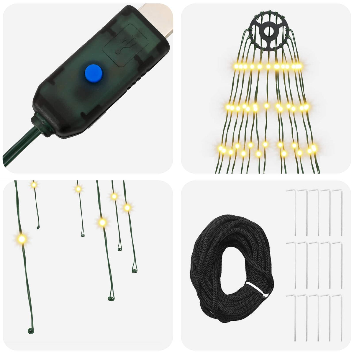 Kerstboomverlichting met 15 led's 270 LED's Warmwit
