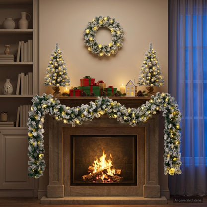 Mini Kerstboom 60 cm 100 LED's Warmwit PVC Wit