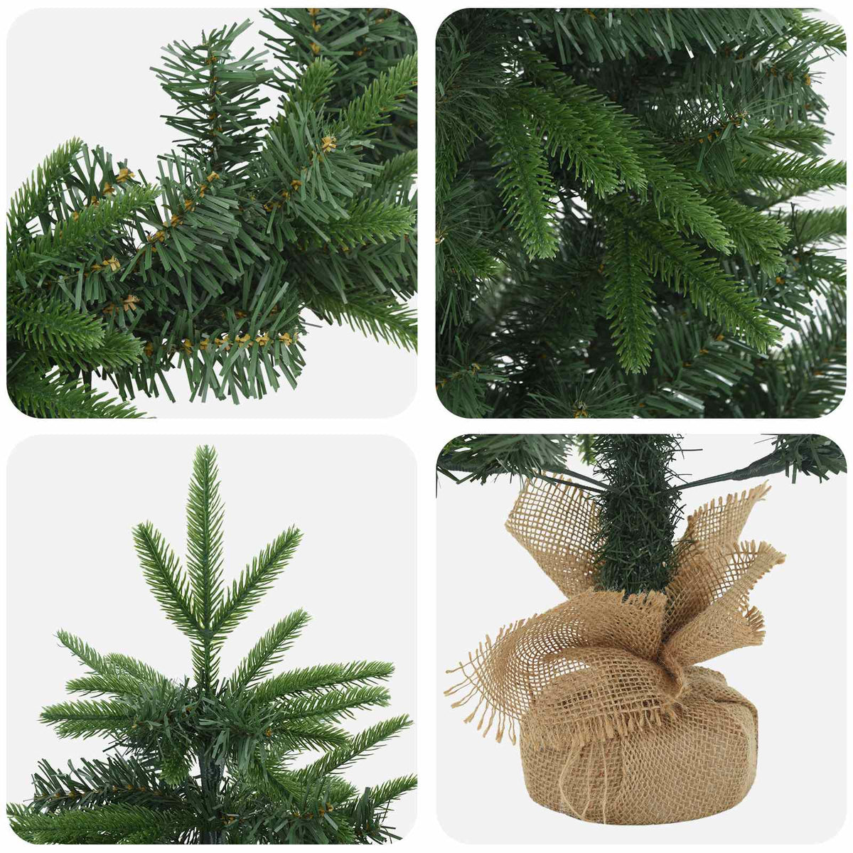 Mini-kerstbomenset 45 cm PVC en PE Groen