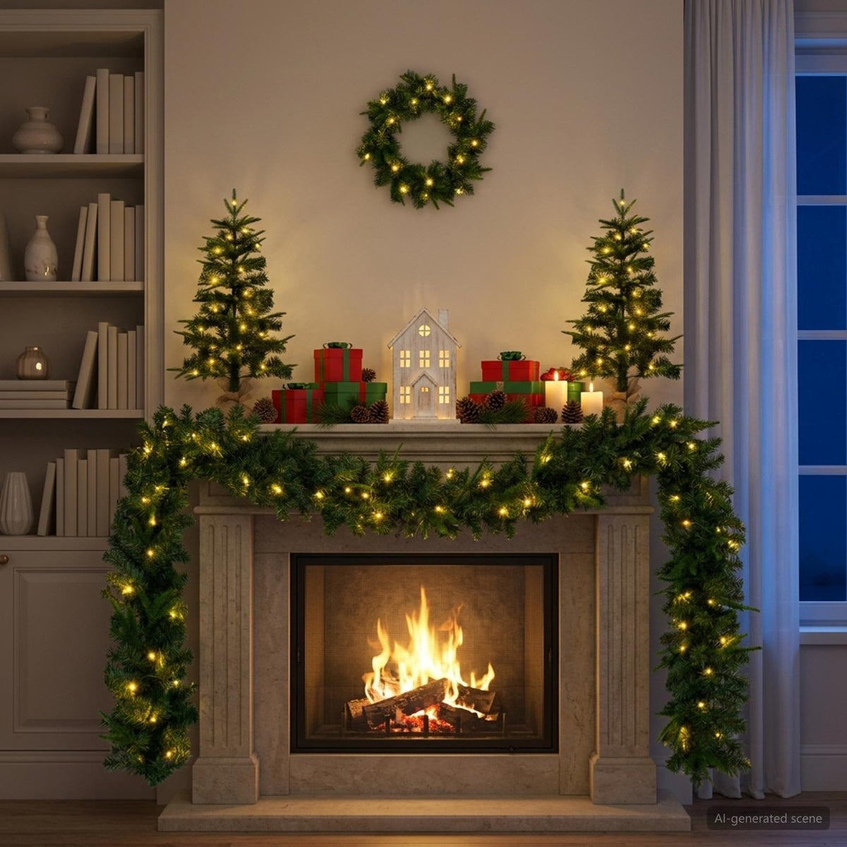 Mini-kerstbomenset 60 cm 125 LED's Warmwit PVC en PE Groen