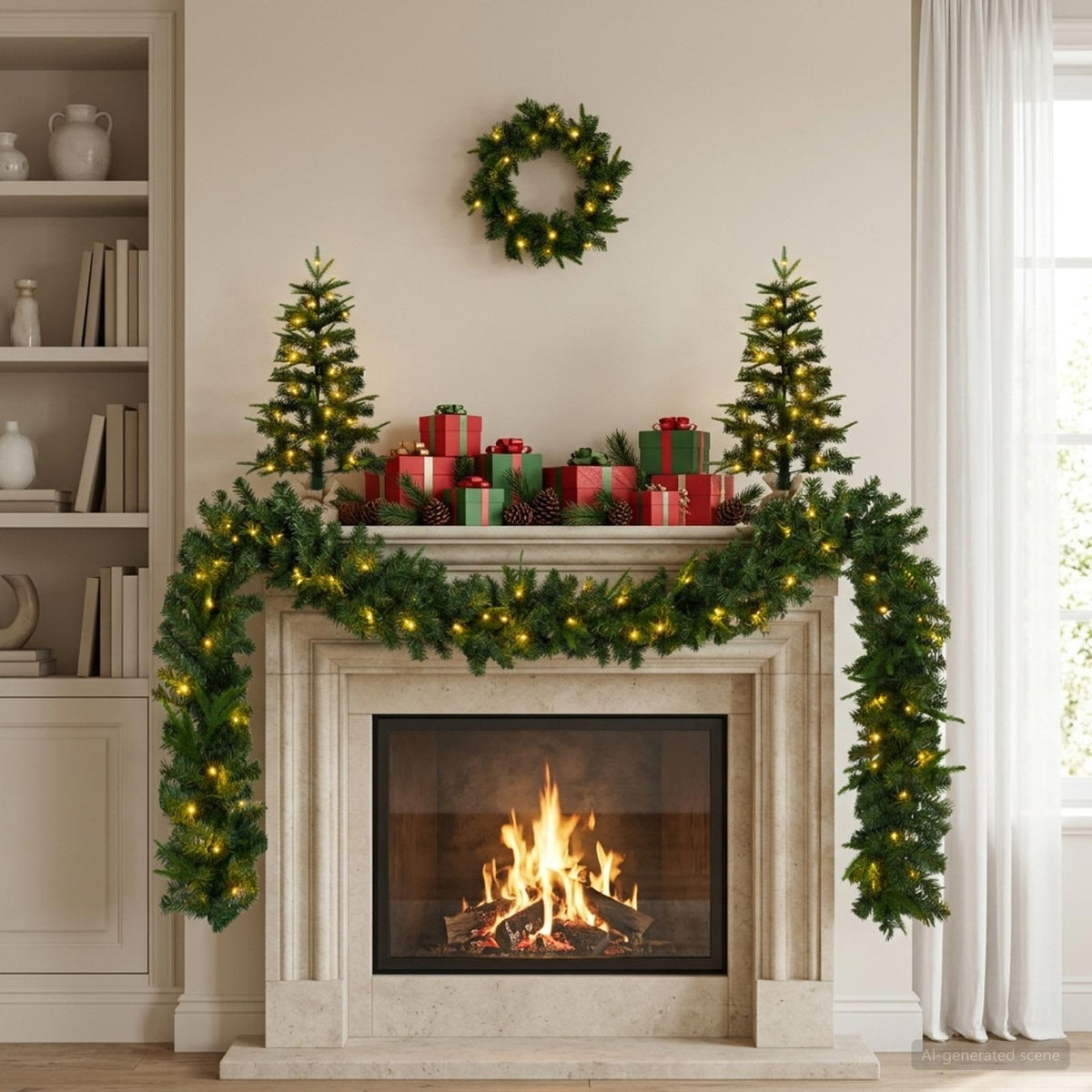 Mini-kerstbomenset 60 cm 125 LED's Warmwit PVC en PE Groen
