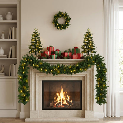 Mini-kerstbomenset 60 cm 125 LED's Warmwit PVC en PE Groen