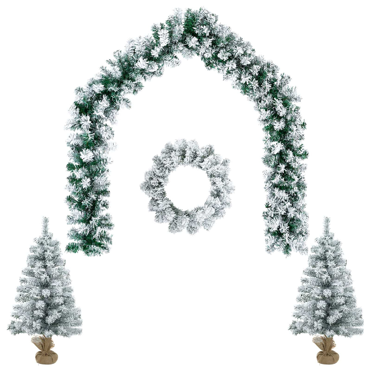 Mini-kerstbomenset 60 cm PVC Wit