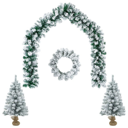 Mini-kerstbomenset 60 cm PVC Wit