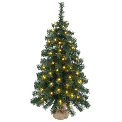 Mini-kerstbomenset 60 cm 125 LED's Warmwit PVC Groen