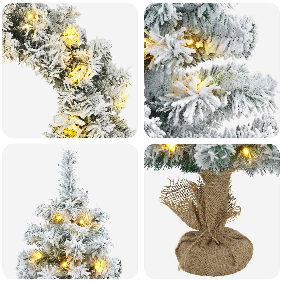 Mini Kerstboom 60 cm 100 LED's Warmwit PVC Wit