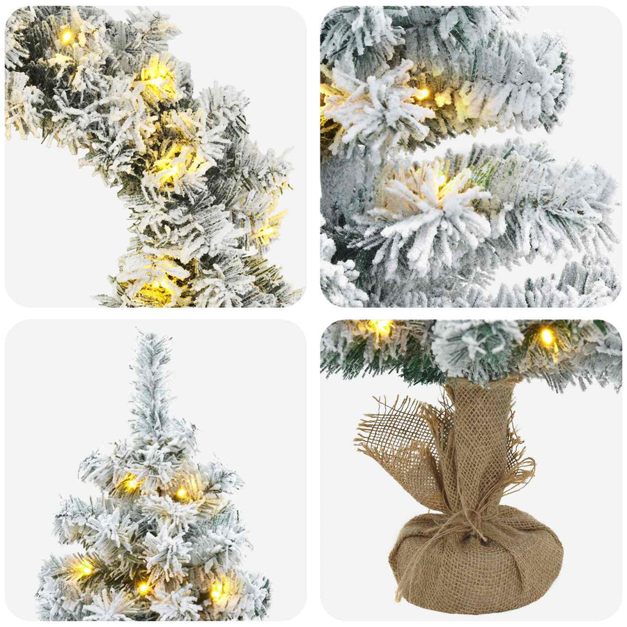 Mini Kerstboom 60 cm 100 LED's Warmwit PVC Wit