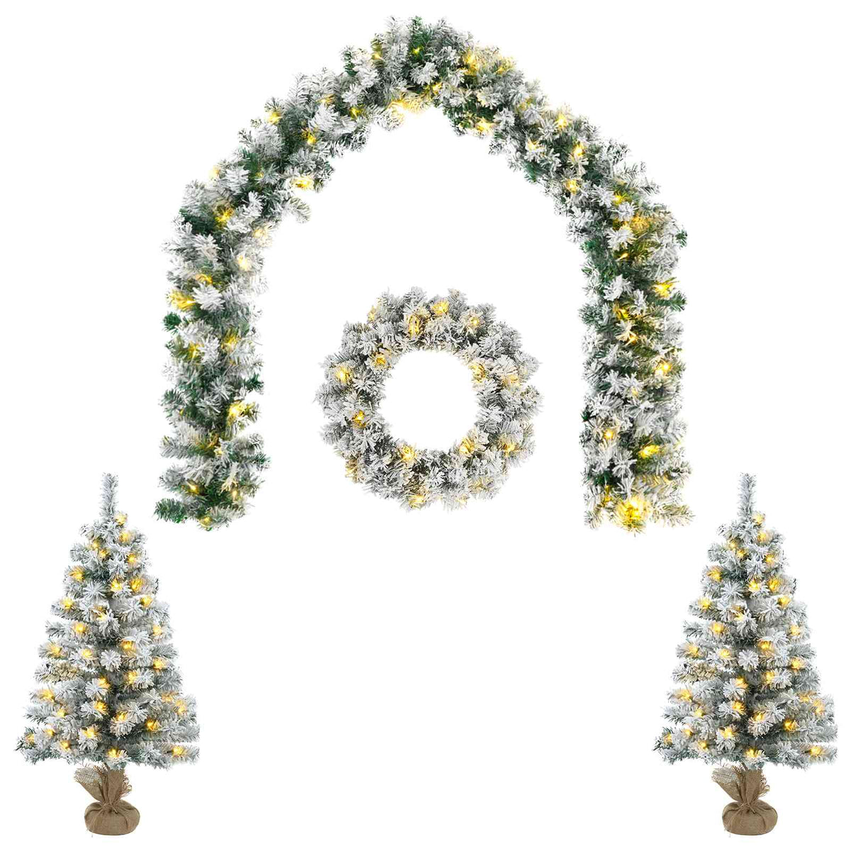 Mini Kerstboom 60 cm 100 LED's Warmwit PVC Wit