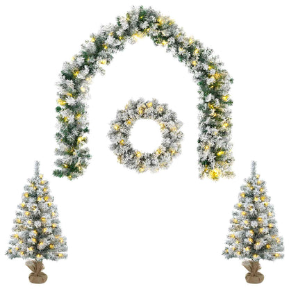 Mini Kerstboom 60 cm 100 LED's Warmwit PVC Wit