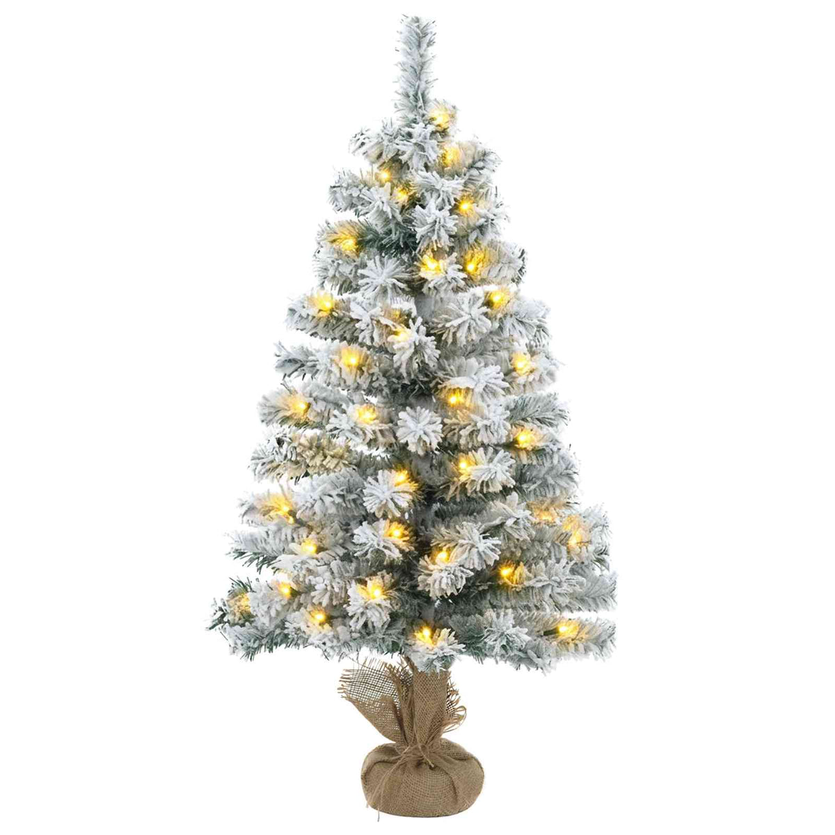 Mini Kerstboom 60 cm 100 LED's Warmwit PVC Wit