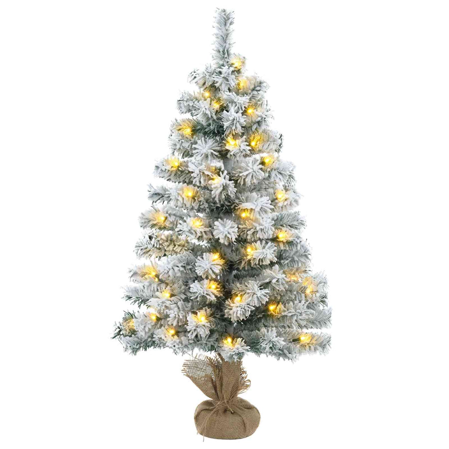 Mini Kerstboom 60 cm 100 LED's Warmwit PVC Wit