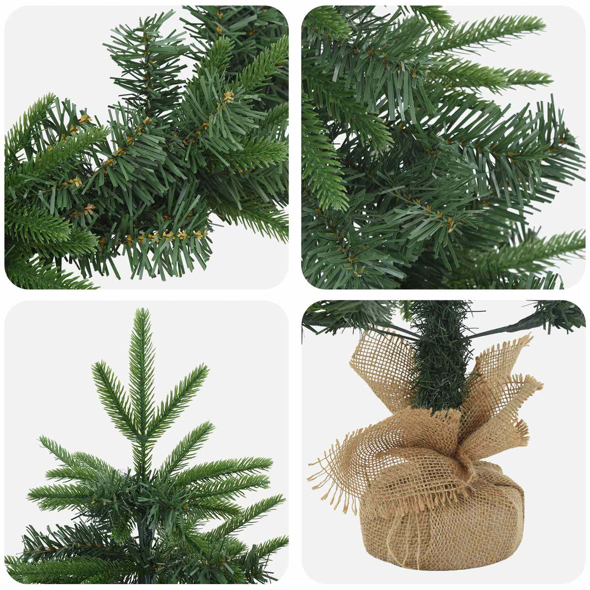Mini-kerstbomenset 60 cm PVC en PE Groen