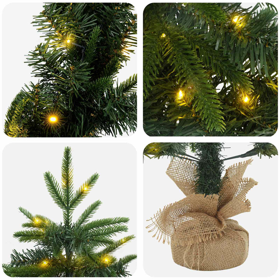 Mini Kerstboom 90 cm 125 LED's Warmwit PVC en PE Groen