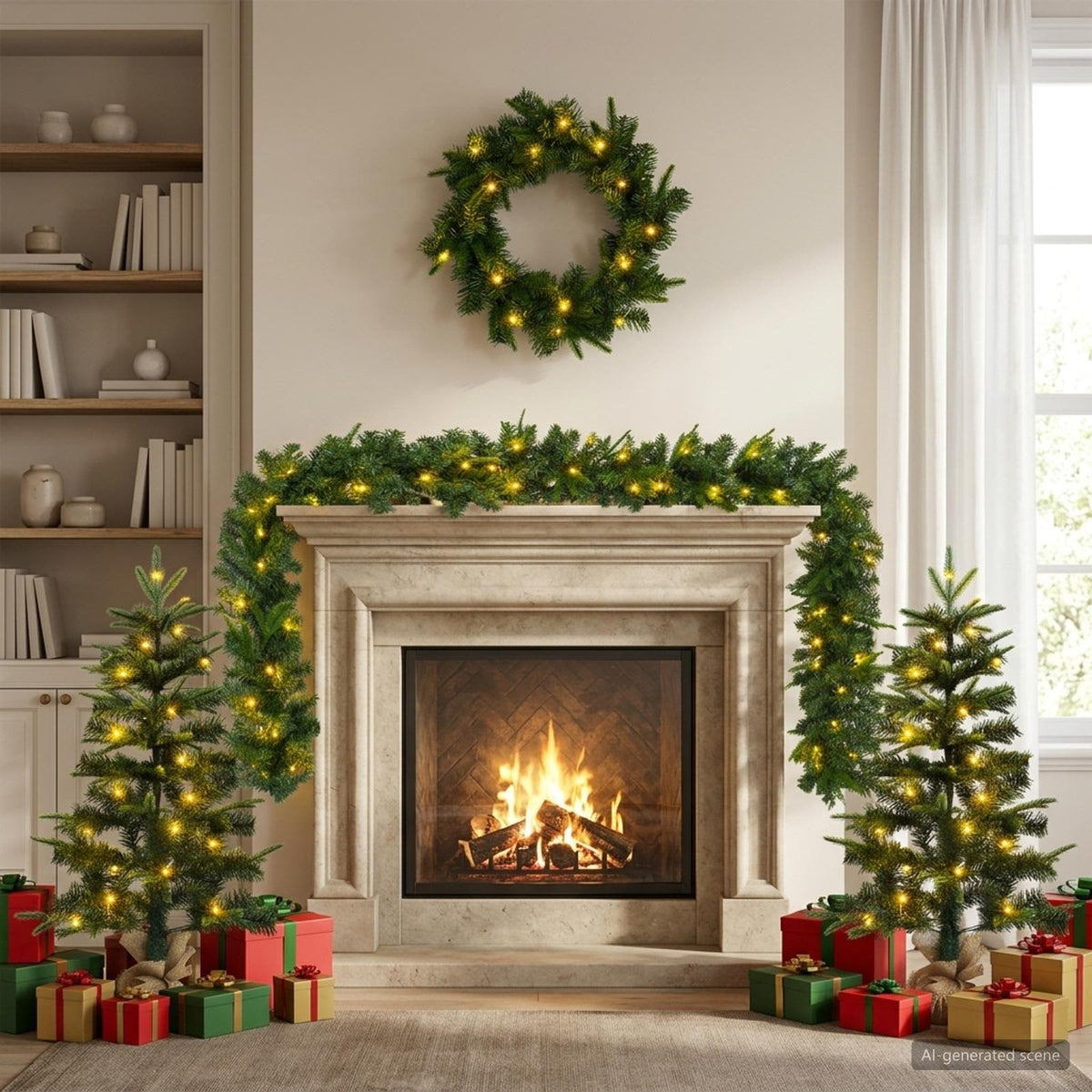 Mini Kerstboom 90 cm 125 LED's Warmwit PVC en PE Groen