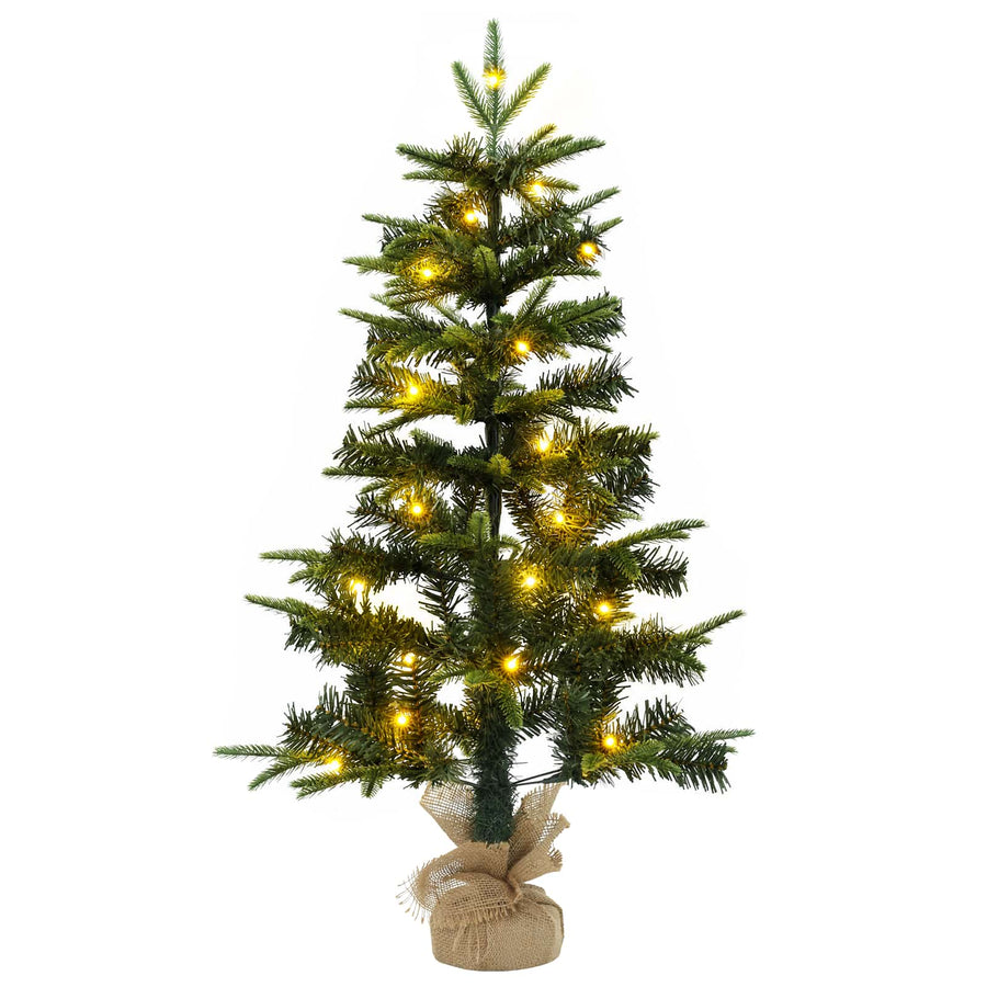 Mini Kerstboom 90 cm 125 LED's Warmwit PVC en PE Groen