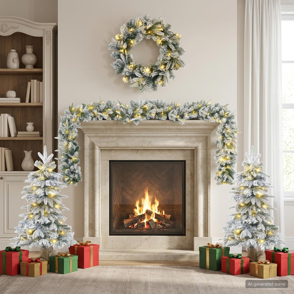Mini-kerstbomenset 90 cm 175 LED's Warmwit PVC en PE Wit