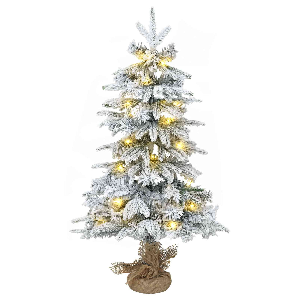Mini-kerstbomenset 90 cm 175 LED's Warmwit PVC en PE Wit