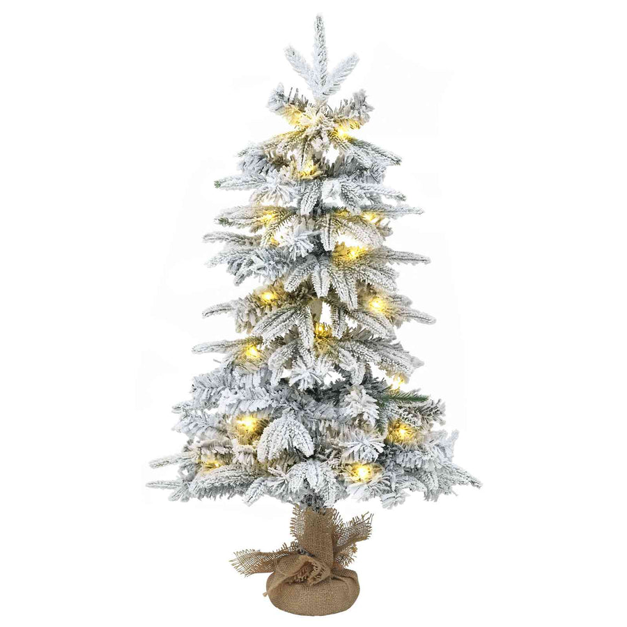 Mini-kerstbomenset 90 cm 175 LED's Warmwit PVC en PE Wit