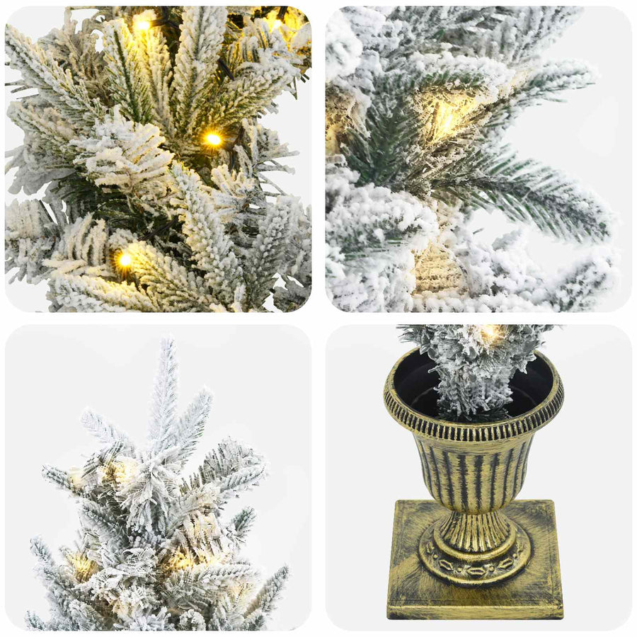 Mini Kerstboom 120 cm 175 LED's Warmwit PVC en PE Wit