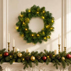 Kerstkrans groen Ø 30 cm PVC 25 LED