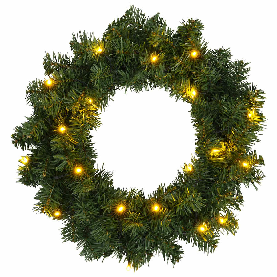 Kerstkrans Groen Ø 50 cm PVC 25 LED's