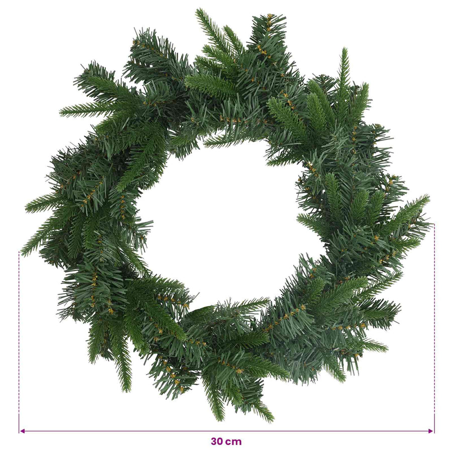Kerstkrans Groen Ø 30 cm PVC en PE