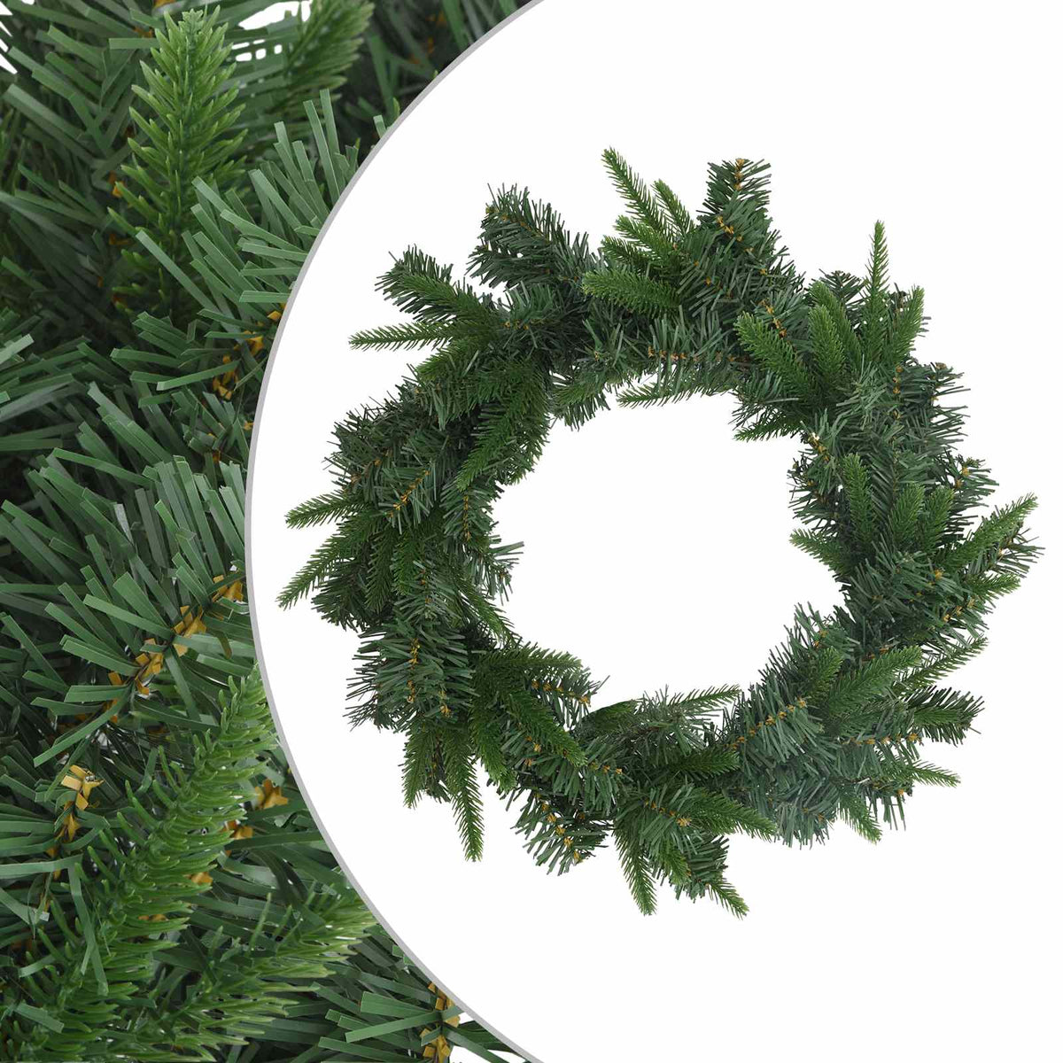 Kerstkrans Groen Ø 50 cm PVC en PE