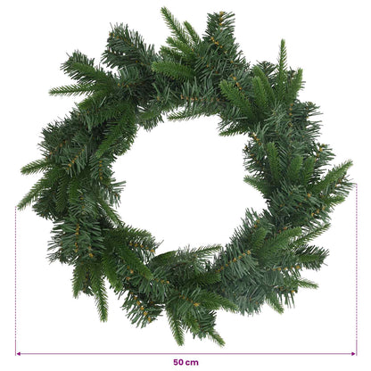 Kerstkrans Groen Ø 50 cm PVC en PE
