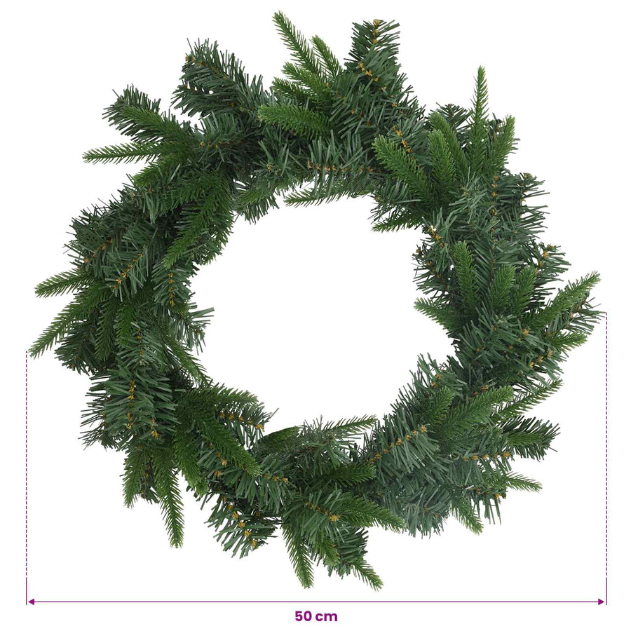 Kerstkrans Groen Ø 50 cm PVC en PE