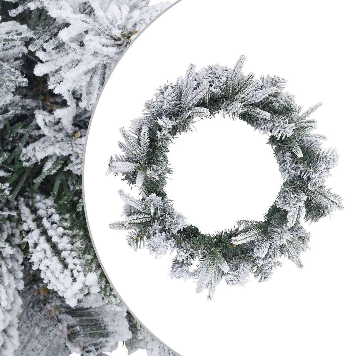 Kerstkrans Wit Ø 50 cm PVC en PE