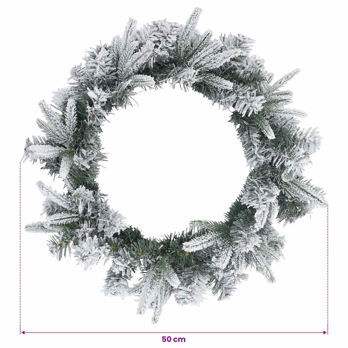 Kerstkrans Wit Ø 50 cm PVC en PE