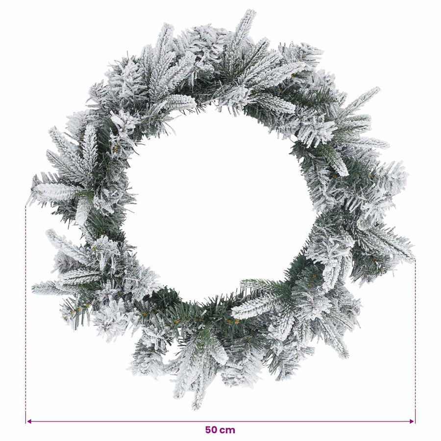 Kerstkrans Wit Ø 50 cm PVC en PE