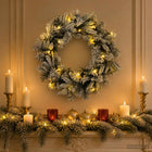 Kerstkrans wit Ø 50 cm PVC PE 25 LED