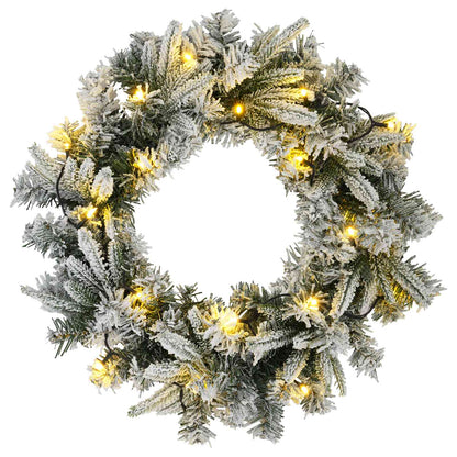 Kerstkrans Wit Ø 50 cm PVC en PE 25 LED's