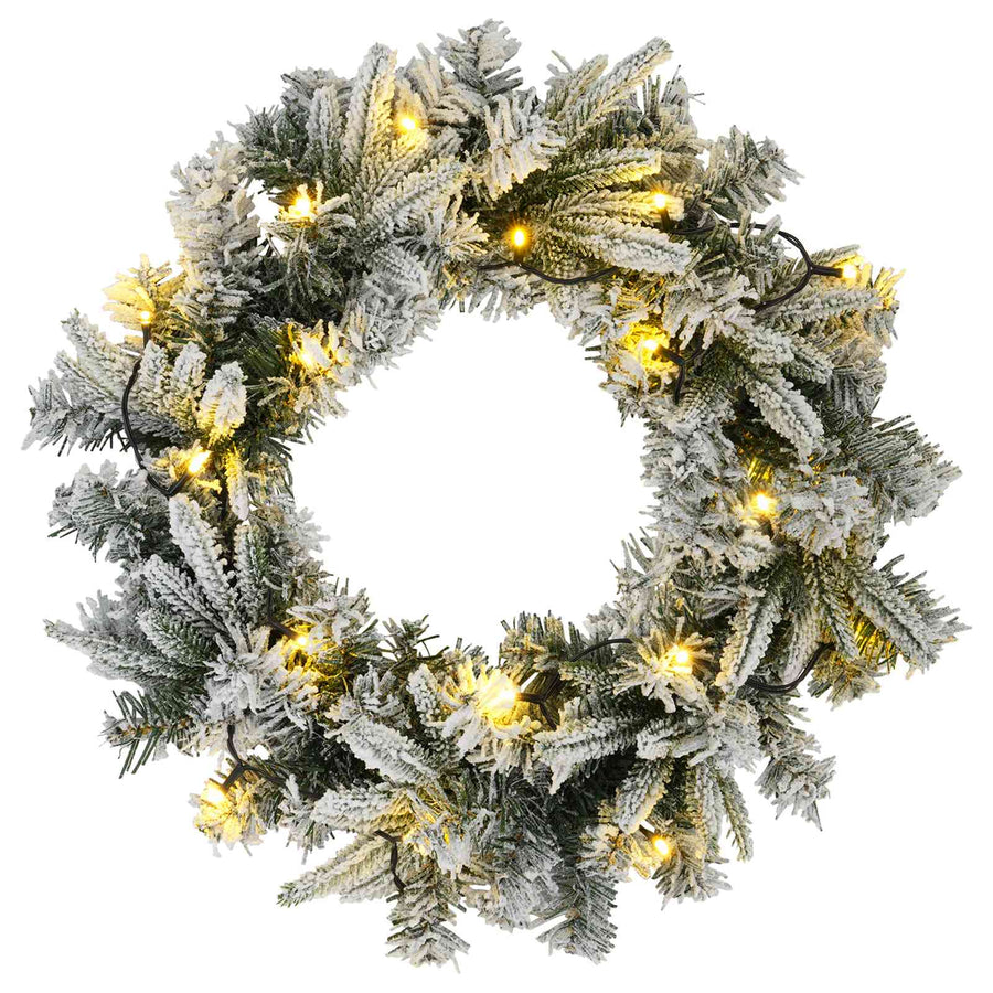 Kerstkrans Wit Ø 50 cm PVC en PE 25 LED's