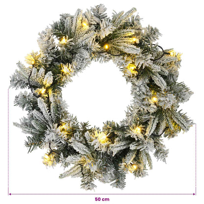 Kerstkrans Wit Ø 50 cm PVC en PE 25 LED's