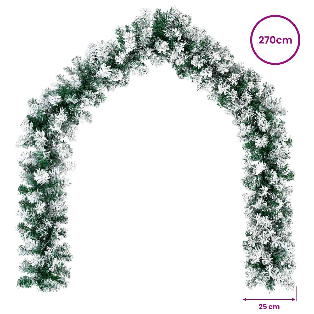 Kerstkrans Wit 270 cm PVC