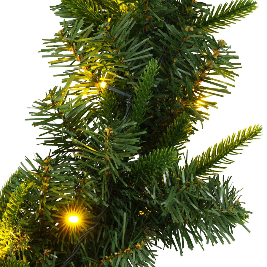 Kerstkrans Groen 270 cm PVC en PE 50 LED's