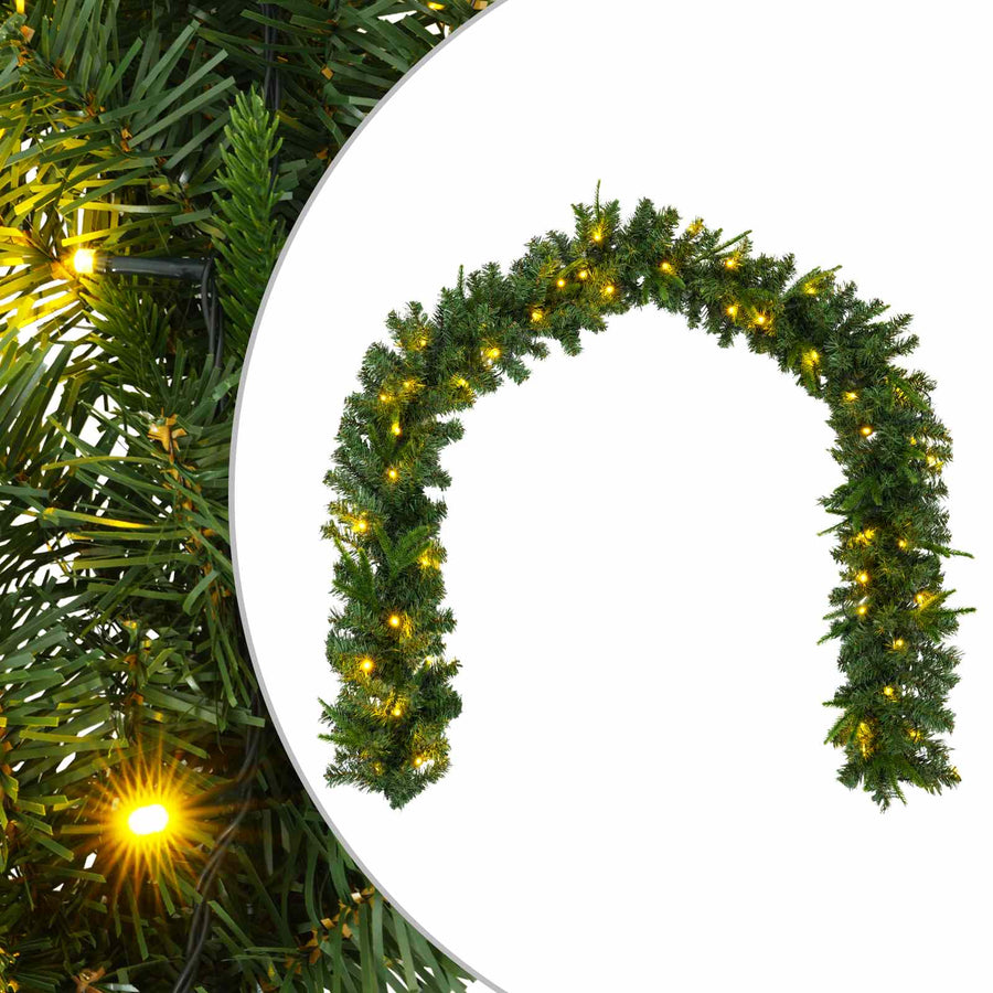 Kerstkrans Groen 270 cm PVC en PE 50 LED's