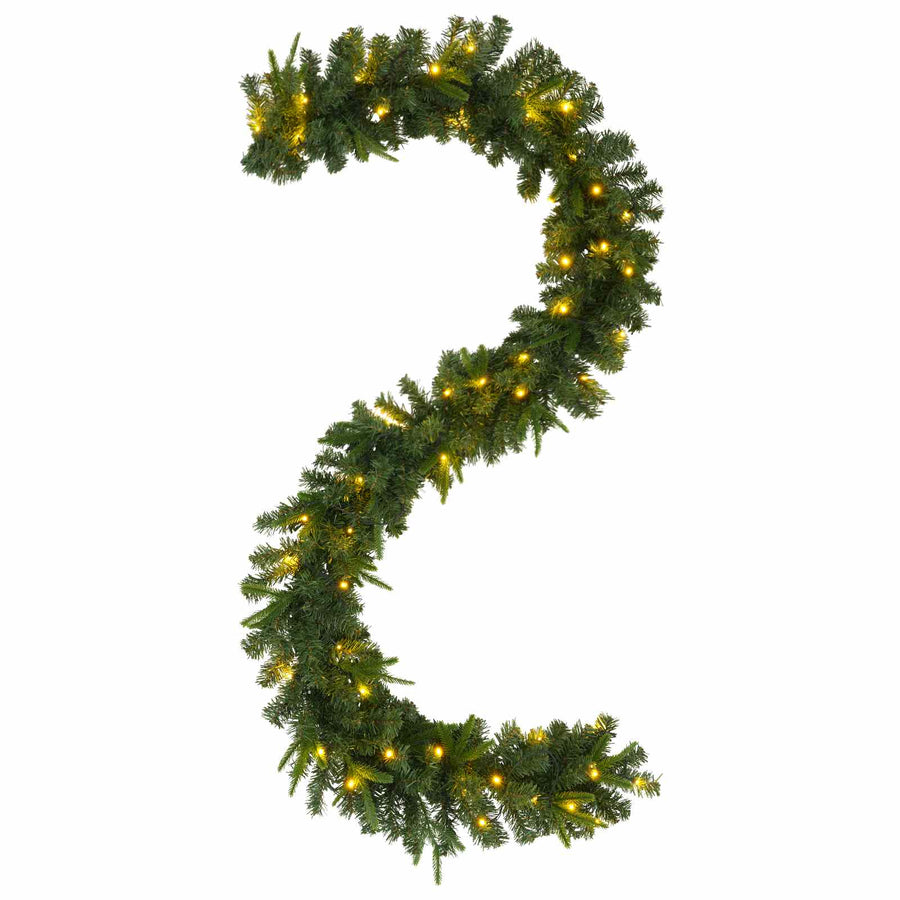 Kerstkrans Groen 270 cm PVC en PE 50 LED's