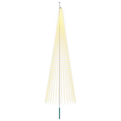 Kerstboomlicht met grondpen & vlaggenmast 500cm 1632 LEDs